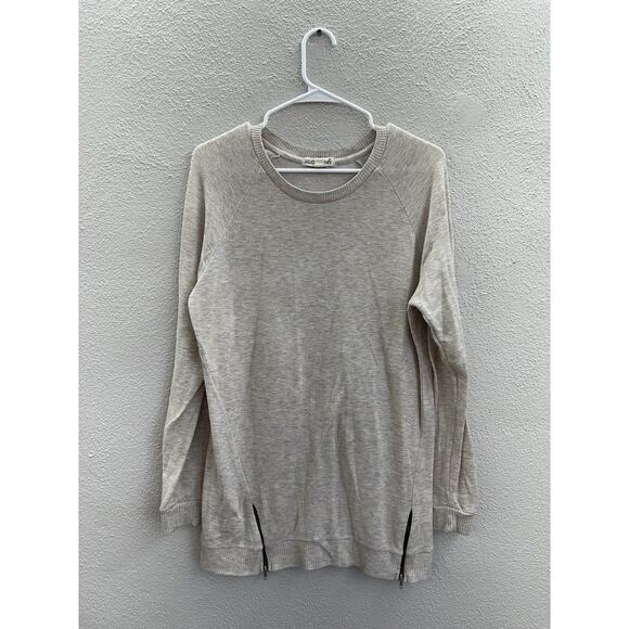 So Rad by A Womens Tunic Size Large Tan Long Sleeve Zipper Detail - Picture 1 of 11